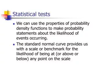 Statistical tests