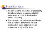 Statistical tests - slide 1