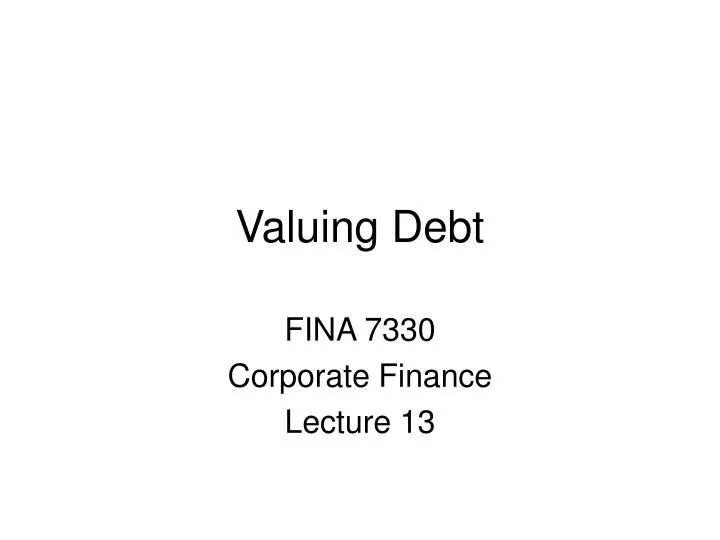 valuing debt
