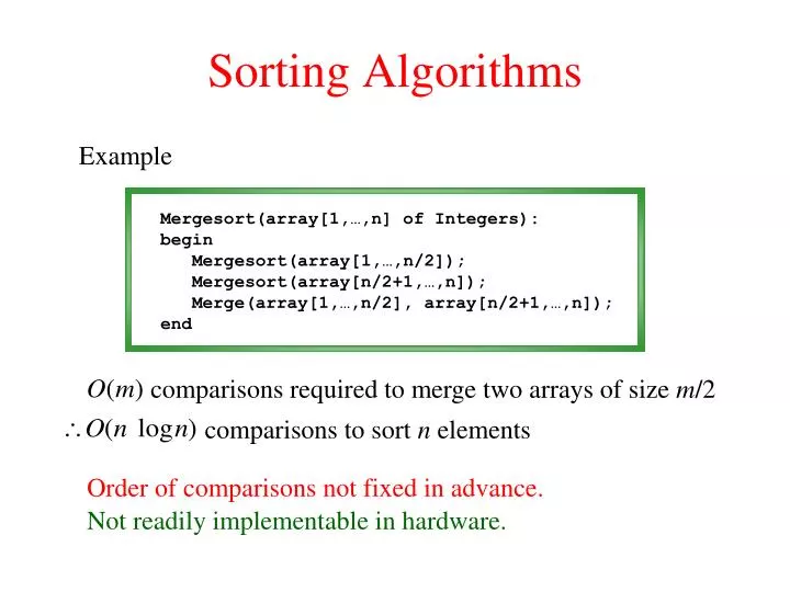 sorting algorithms