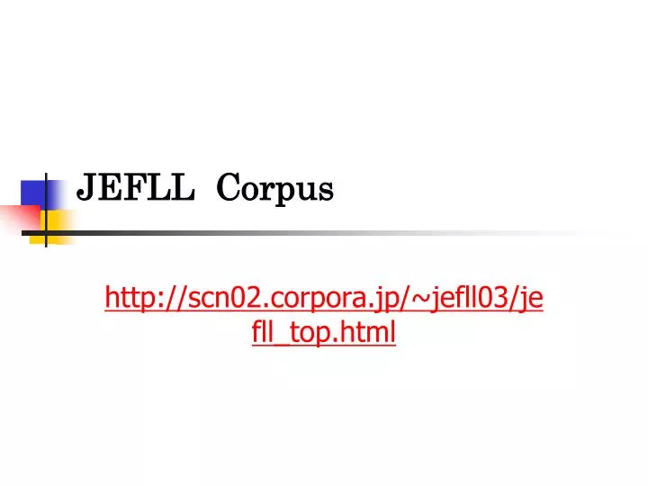 jefll corpus