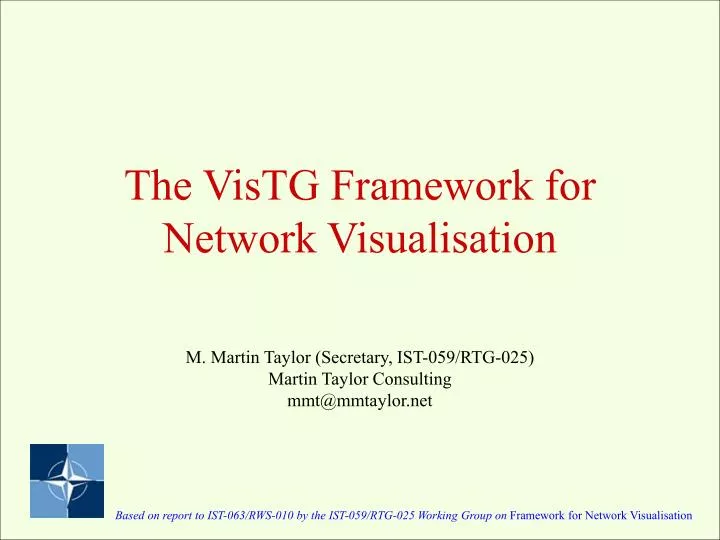 the vistg framework for network visualisation