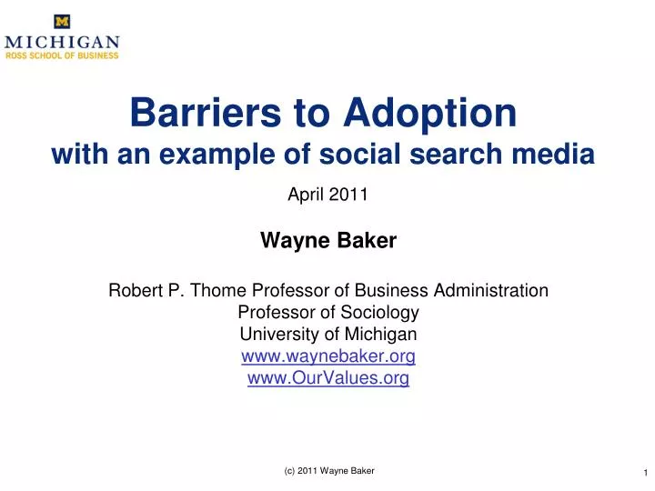 barriers to adoption with an example of social search media