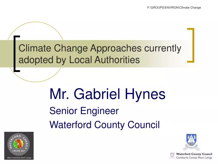 climate change approaches currently adopted by local authorities