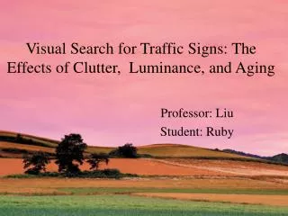 Visual Search for Traffic Signs: The Effects of Clutter, Luminance, and Aging