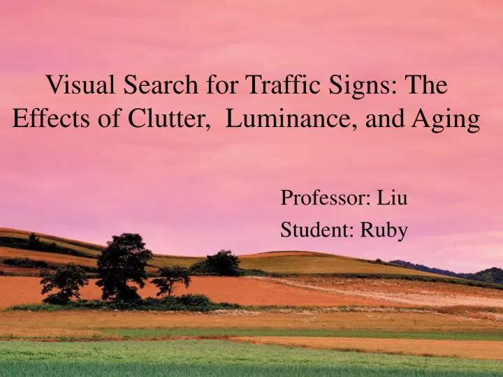 visual search for traffic signs the effects of clutter luminance and aging