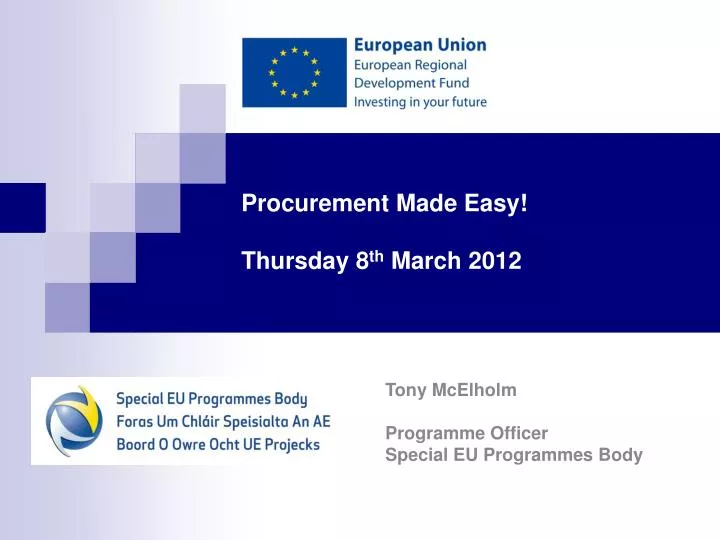 procurement made easy thursday 8 th march 2012