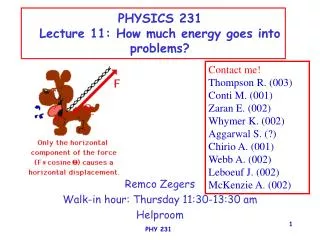 PHYSICS 231 Lecture 11: How much energy goes into problems?