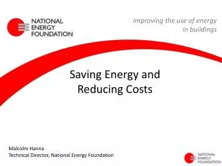 Saving Energy and Reducing Costs