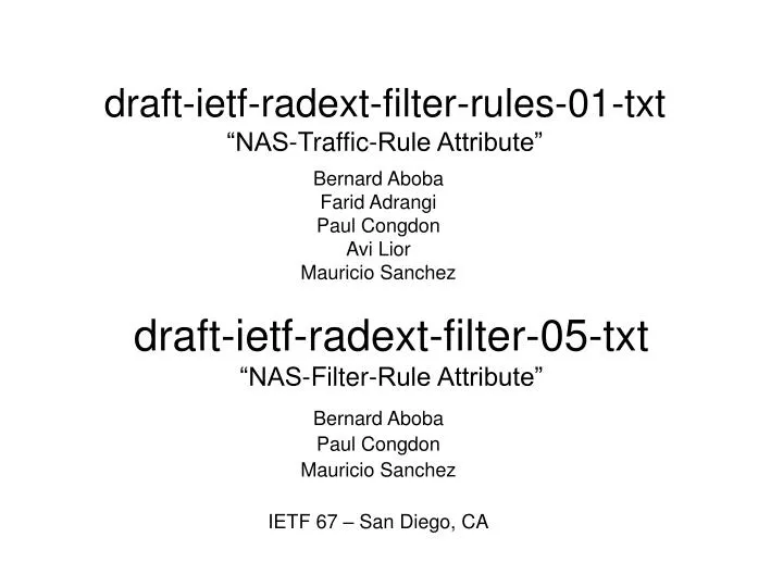 draft ietf radext filter rules 01 txt nas traffic rule attribute