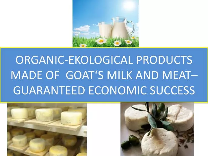o rganic ekological products made of goat s milk and meat guaranteed economic success