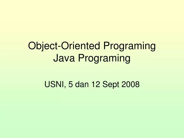 object oriented programing java programing