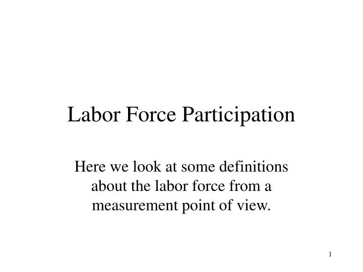 labor force participation