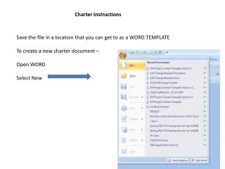 Save the file in a location that you can get to as a WORD TEMPLATE