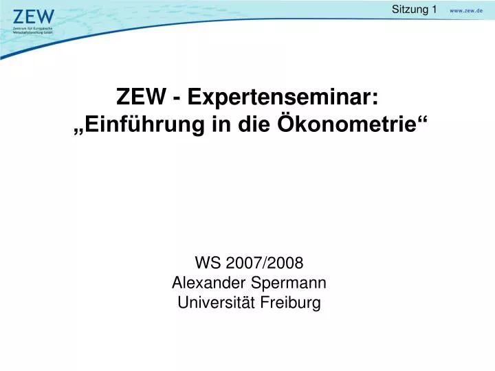 zew expertenseminar einf hrung in die konometrie