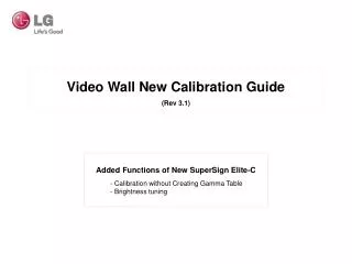 Video Wall New Calibration Guide