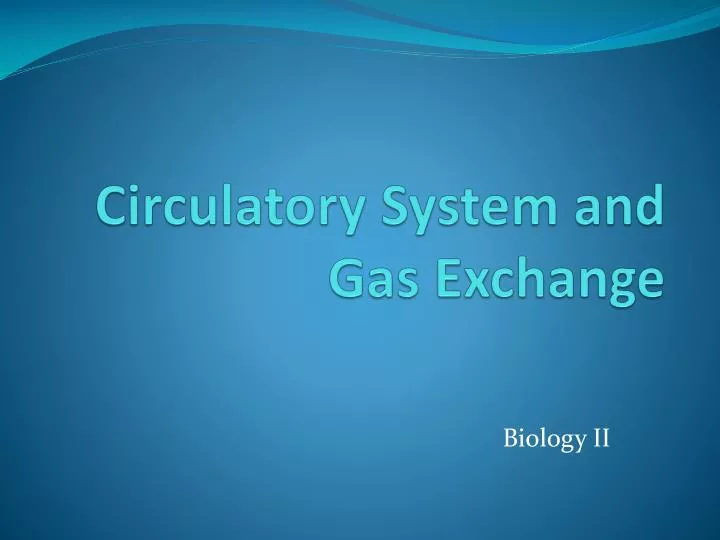 circulatory system and gas exchange