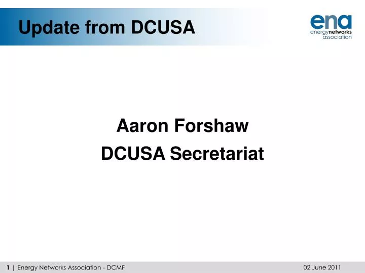 update from dcusa