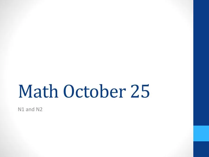 math october 25