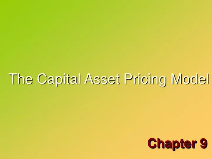 the capital asset pricing model