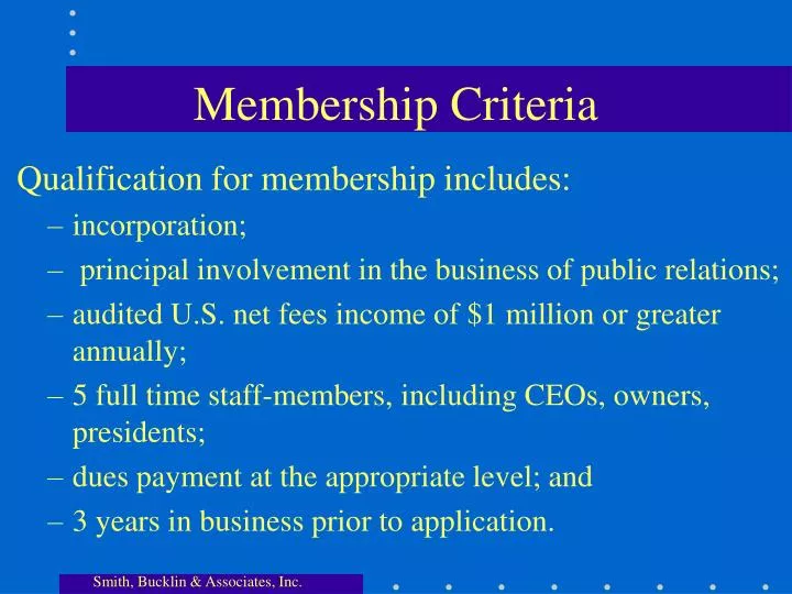 membership criteria