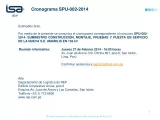 cronograma spu 002 2014