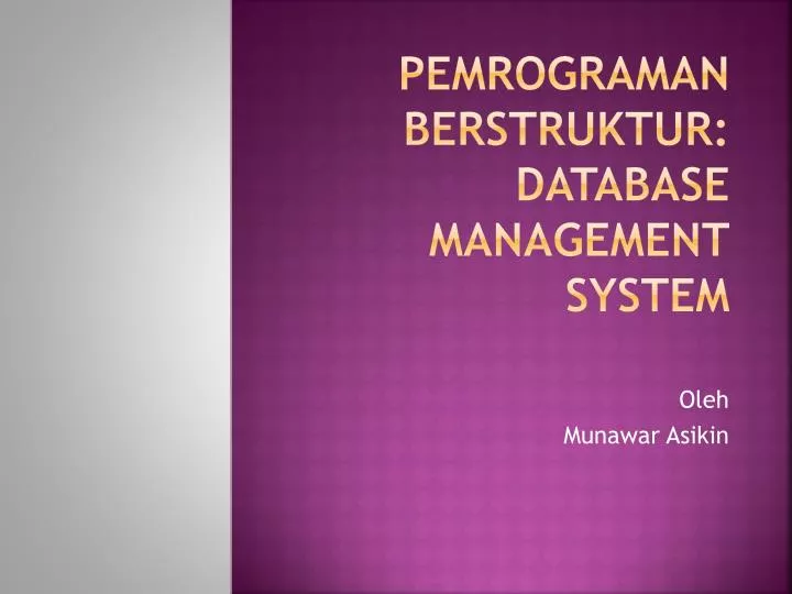 pemrograman berstruktur database management system