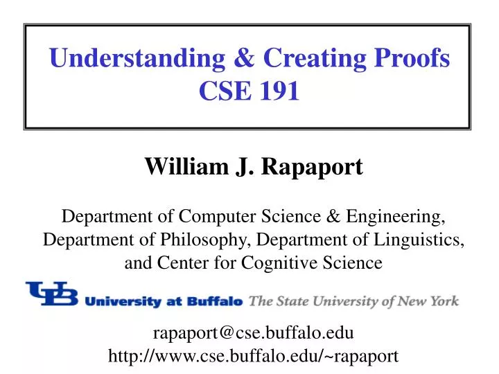 understanding creating proofs cse 191