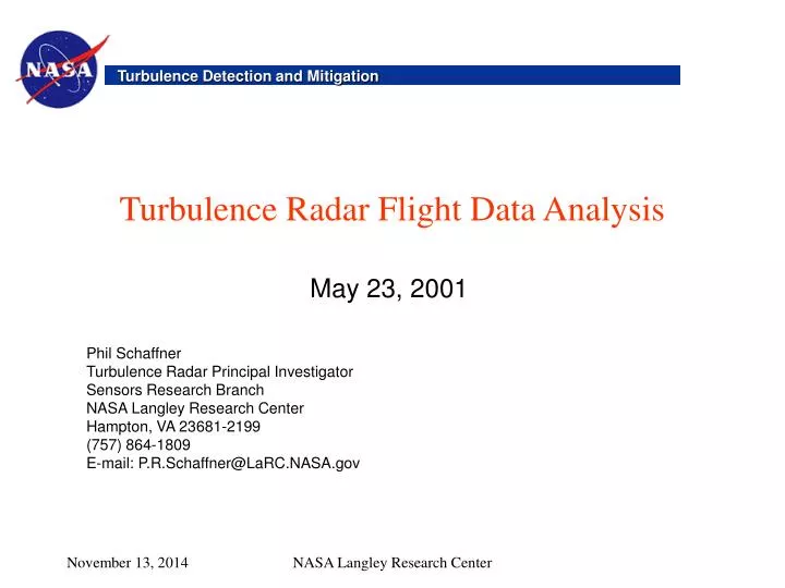 turbulence radar flight data analysis