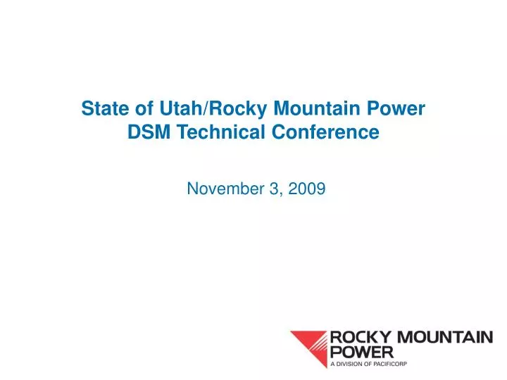 state of utah rocky mountain power dsm technical conference