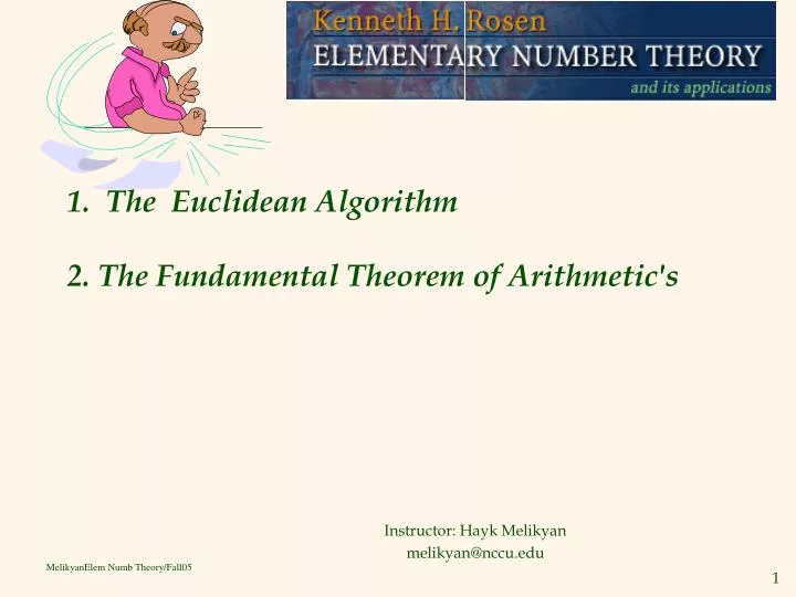 1 the euclidean algorithm 2 the fundamental theorem of arithmetic s