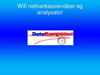 wifi nettverksoverv ker og analysator
