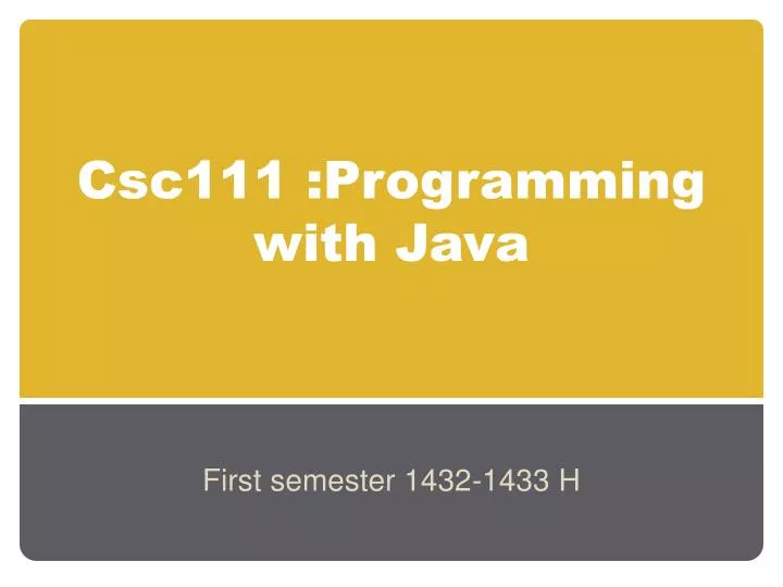 csc111 programming with java