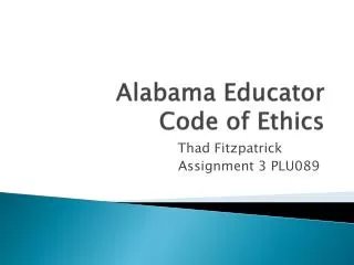 Alabama Educator Code of Ethics