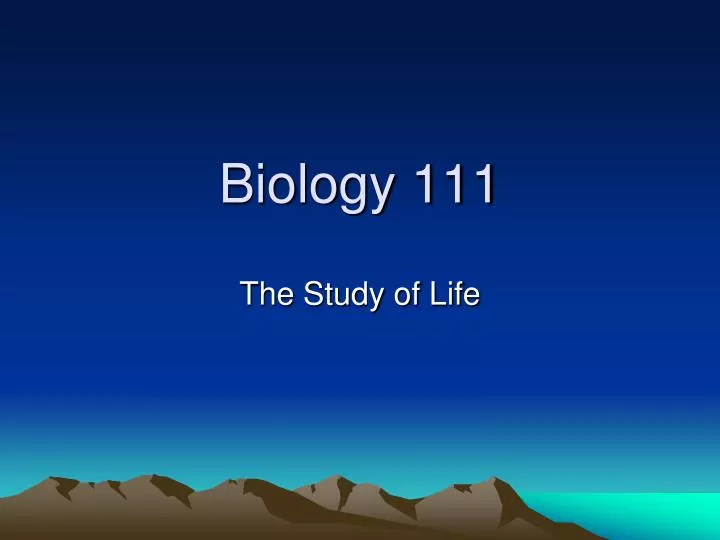 biology 111