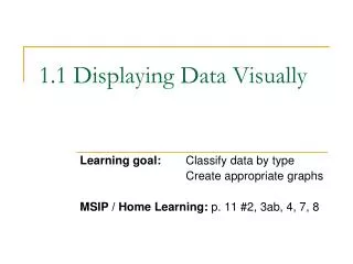 1.1 Displaying Data Visually