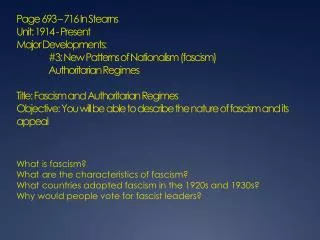What is fascism? What are the characteristics of fascism?