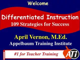 April Vernon, M.Ed. Appelbaum Training Institute