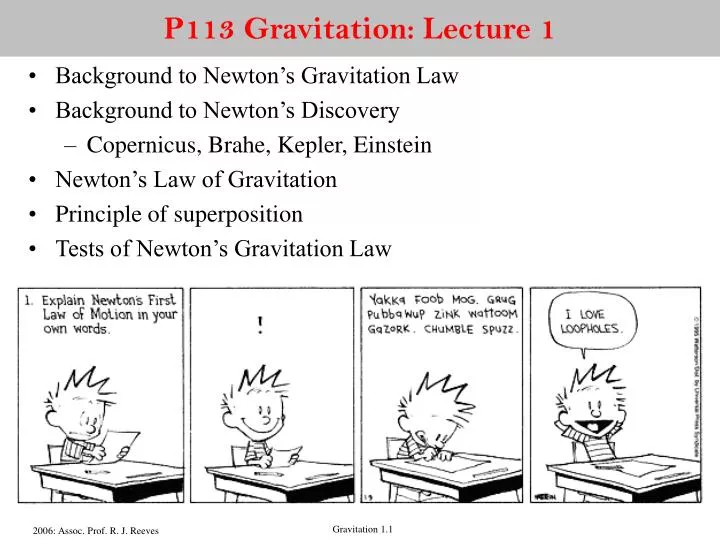 p113 gravitation lecture 1