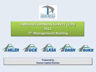 EMPLOYEE OPINION SURVEY (EOS) 2011 7 th Management Briefing
