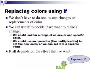 Replacing colors using if
