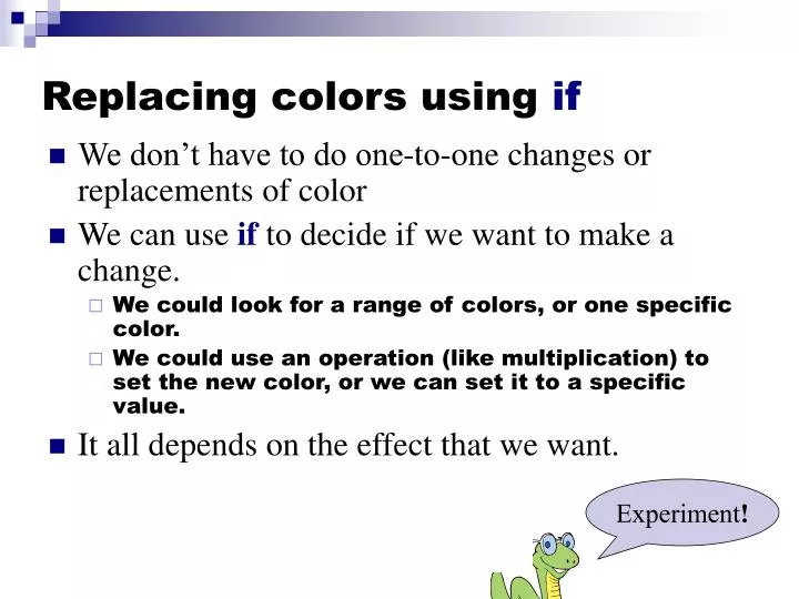 replacing colors using if