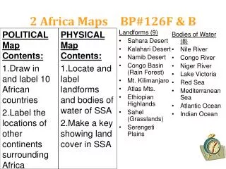 2 Africa Maps	BP#126F &amp; B