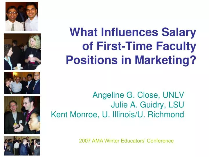 what influences salary of first time faculty positions in marketing