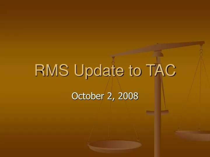 rms update to tac