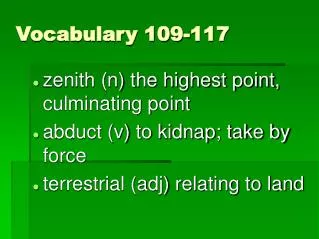 Vocabulary 109-117