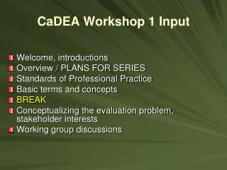 CaDEA Workshop 1 Input