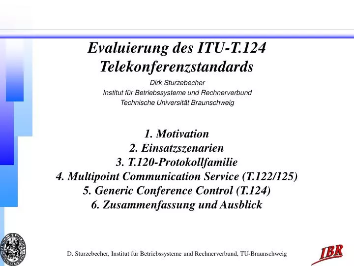 evaluierung des itu t 124 telekonferenzstandards