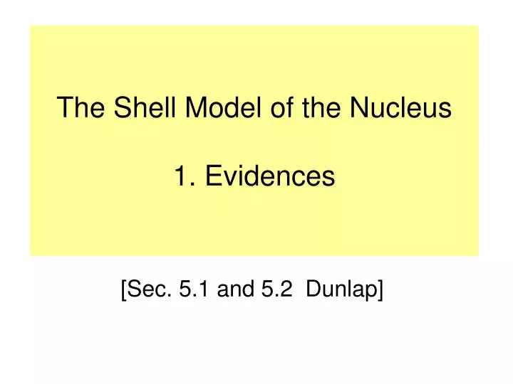 the shell model of the nucleus 1 evidences