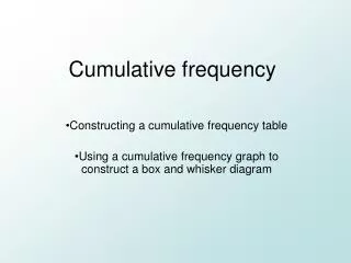 cumulative frequency